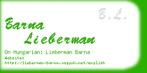 barna lieberman business card